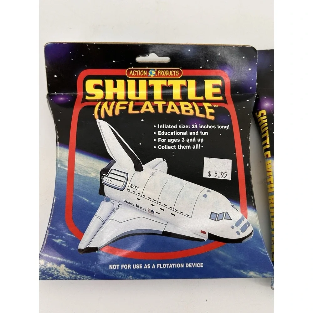 Vintage 1998 Action Products Inflatable Space Shuttle Toy Lot Of 2